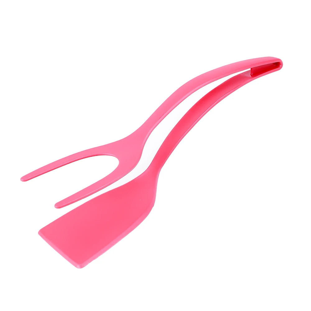 2-in-1 Nylon Grip Flip Tongs and Spatula for Culinary and Grilling Applications